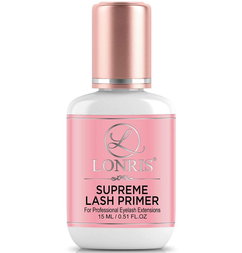 LONRIS Eyelash Extension Primer - 30% BETTER RETENTION - Lonris Cleanser 15 ml/Protein Oil Remover/Increase Adhesive Bonding Power/Pre-treatment for Individual Semi-Permanent Extensions Glue Supplies - Image 1